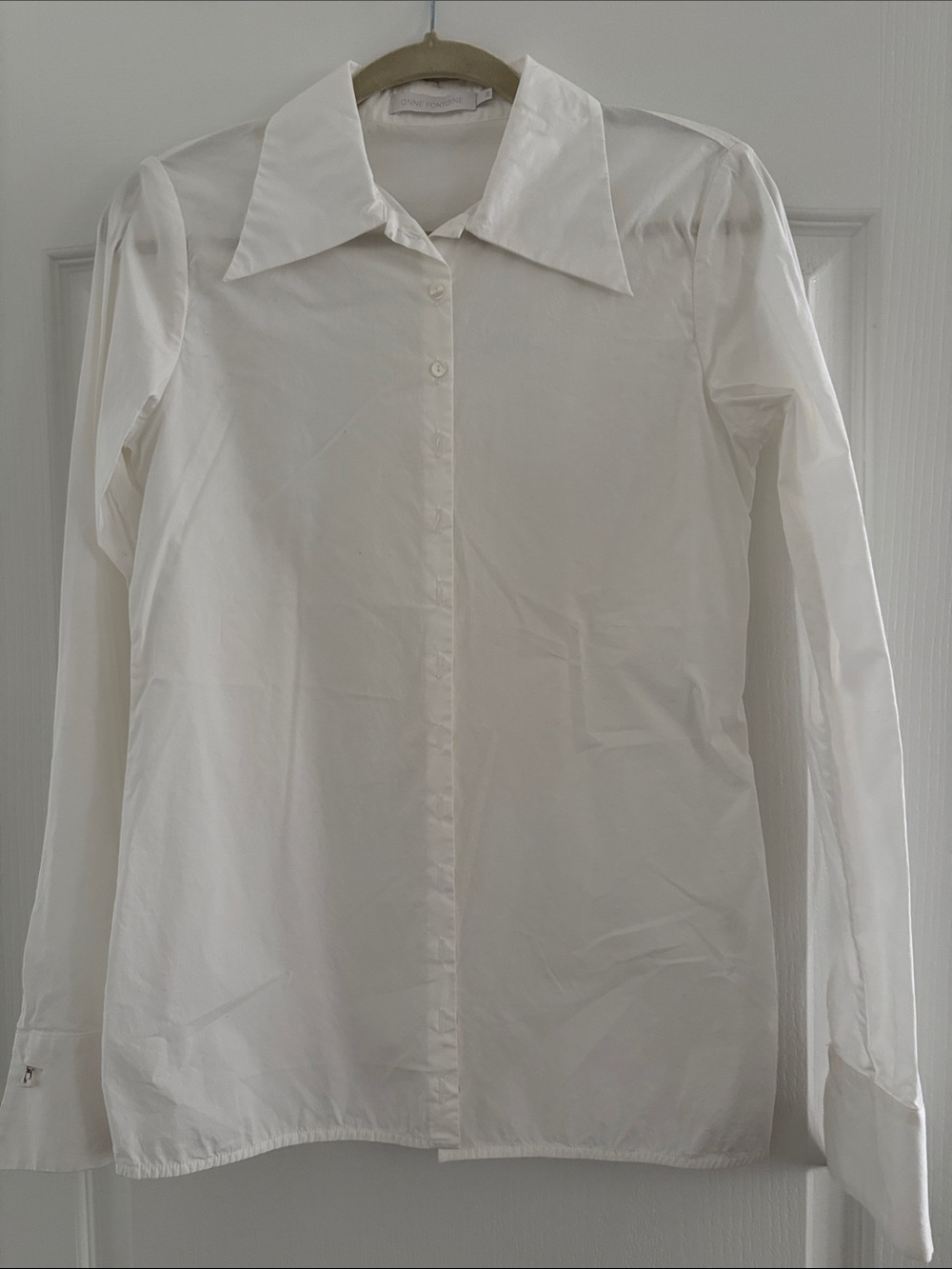 Anne Fontaine White Long-Sleeve Dress Shirt 36